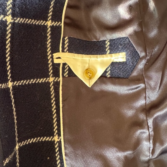 100% wool Funnel Neck Cocoon coat in windowpane check - Picture 6 of 8